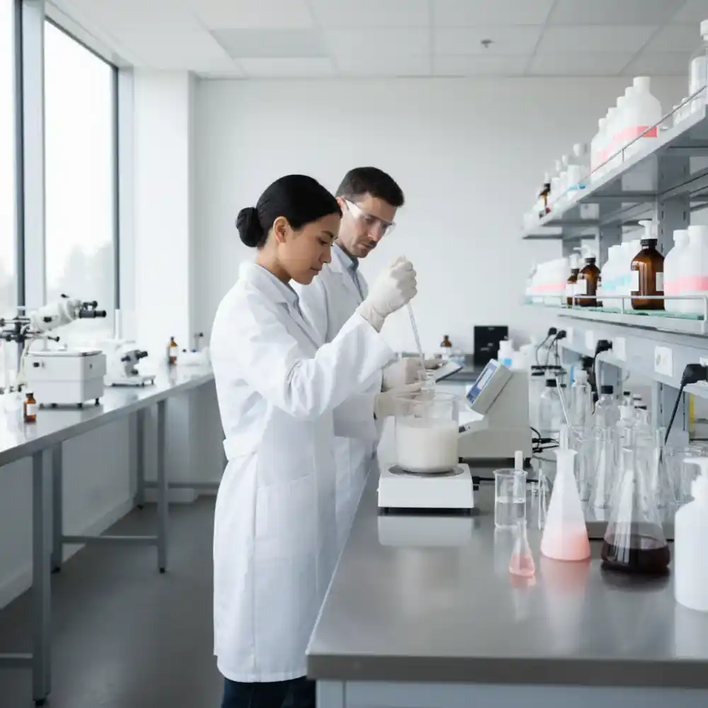 Scientific formulation process in the skincare lab